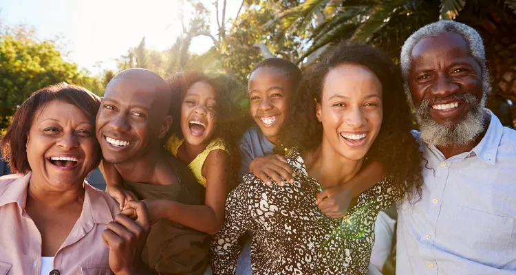 Family smiling for a picture